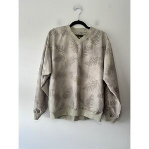Women's Forrester's Olive Green Leaved V Neck Windbreaker Outerwear Size Medium